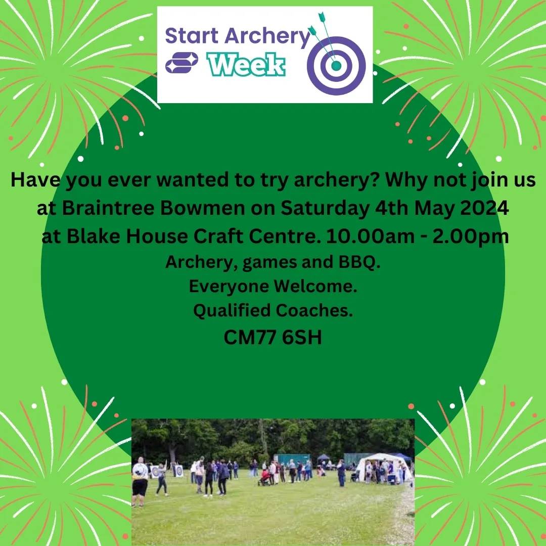 Participants trying archery at Braintree Bowmen's Start Archery open day